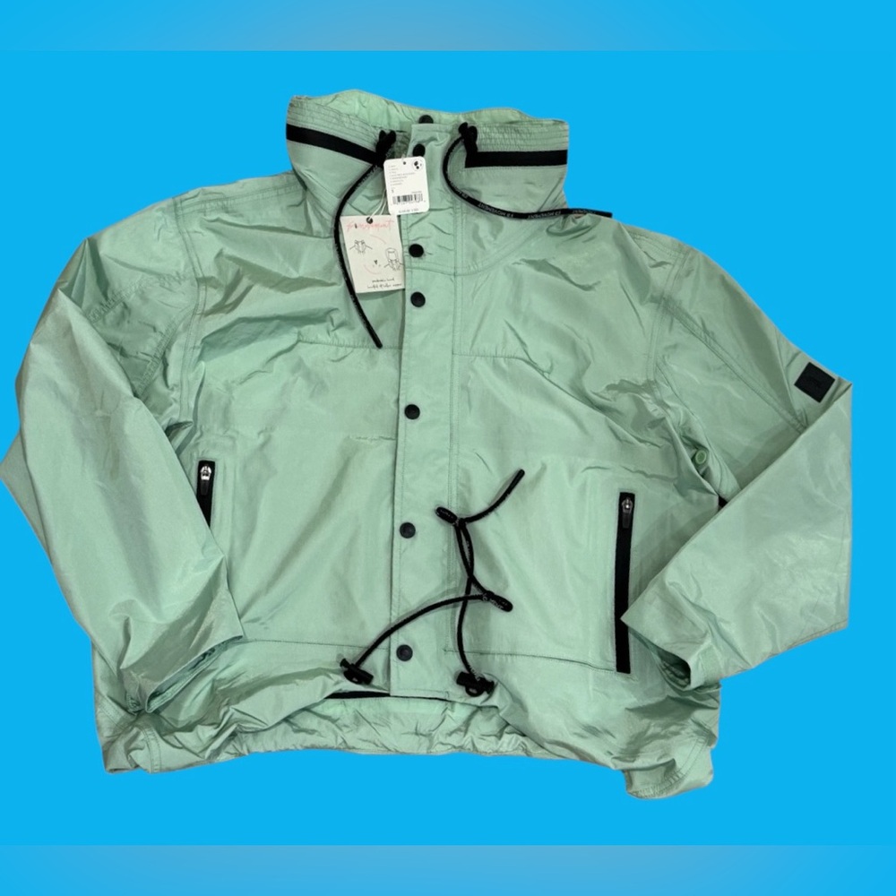 NEW Free People Rain & Shine Jacket Packable Hood Pistachio Green Hoodie NWT